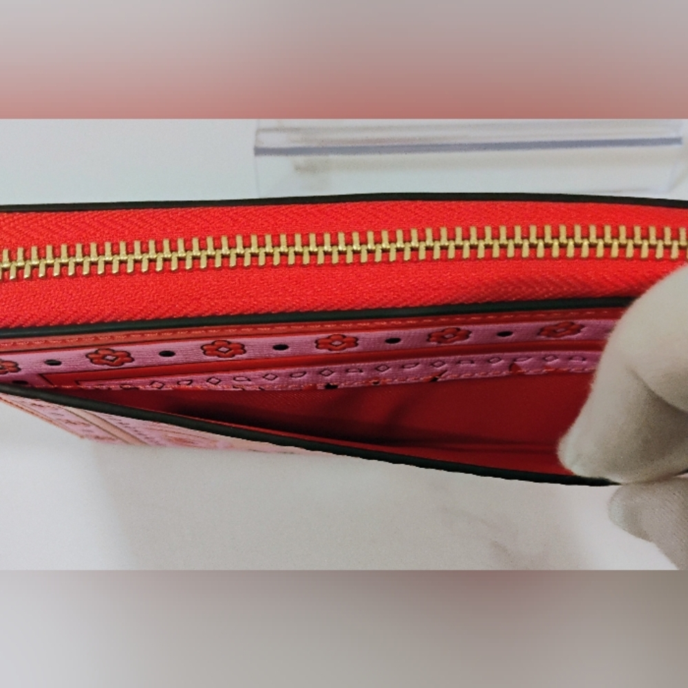 NWT Kate Spade Long Wallet - Pink & Red Ziparound w/GHW - Picture 4 of 13